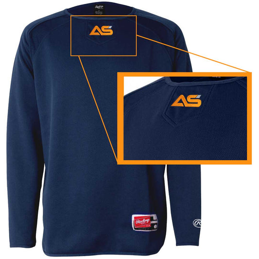 Rawlings Men's Flatback Fleece Crew Pullover – Navy & Gray